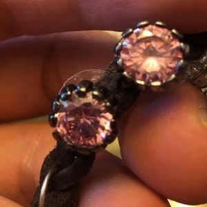 Betsey Johnson pink crystal earings